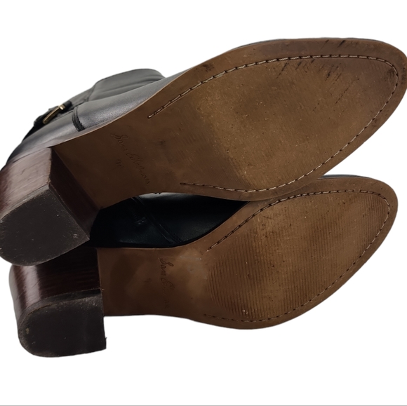 Sam Edelman Black Leather Ankle Boots Women's Size 9.5 M Zips  WORN 1x - Picture 8 of 9